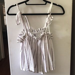 White and burgundy striped shirt from Saboskirt